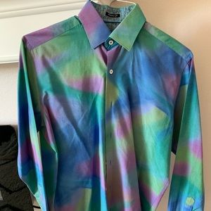 Tie Dye Bugatchi Button Up Shirt.